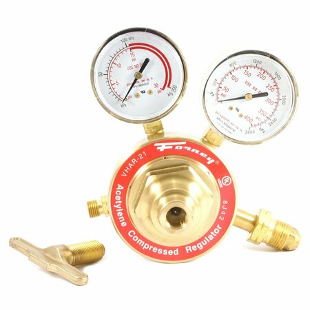 FORNEY 450 Series Acetylene Regulator, 2-1/2 in Side Mount 87101